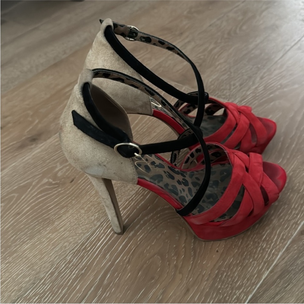 Jessica Simpson Red and Black Heels - Picture 4 of 5